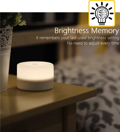 Vista 3 de RTSU Lámpara de mesita de noche, luz táctil regulable para niños, adultos, luz nocturna LED, mesa de escritorio, atmósfera decorativa, luz de estado