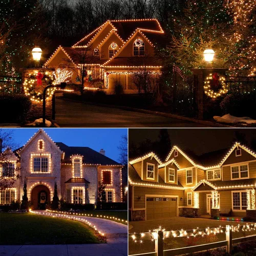 Vista 4 de Brizled Gentle Twinkle C5 - Luces de Navidad de 33 pies, 100 luces LED de Navidad, conectables de 120 V, luz blanca cálida para árbol de Navidad
