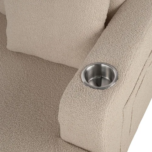 Vista 12 de HOMES: Inside + Out Reese - Moderno juego de sofá de 2 piezas con bolsillos laterales, portavasos y puertos USB, sofá suave de madera y cómodo sofá