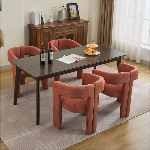 Vista 33 de adochr Modernas sillas de comedor de barril, silla de comedor tapizada de lino con patas de madera, sillas decorativas con brazos, cómodos sillones