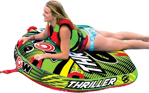 Vista 5 de Wow Sports Thriller - Tubo de cubierta remolcable para adultos que navegan en barco, inflable para deportes acuáticos