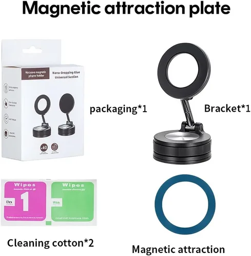 Vista 5 de MagSafe Soporte magnético para teléfono de automóvil, ventosa súper fuerte para tablero y parabrisas, rotación de 360°, sujeción segura para iPhone