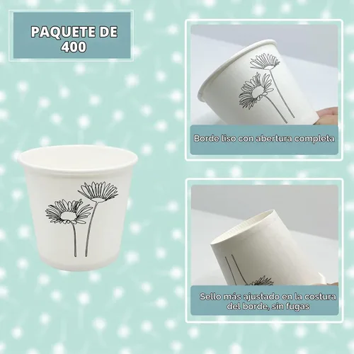 Vista 3 de Rainmae Paquete de 400 vasos de papel pequeños de 3 onzas, vasos desechables de papel de primera calidad, vasos pequeños para enjuague bucal