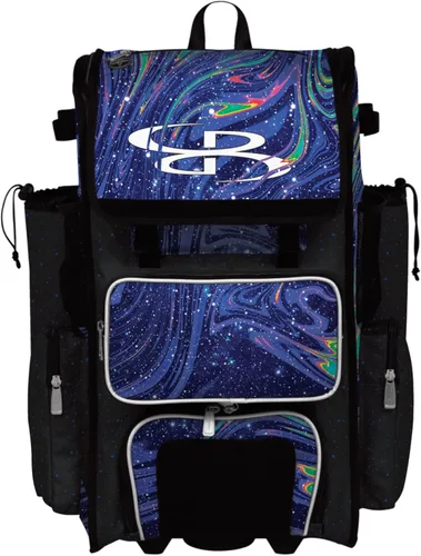 Vista 6 de Boombah bolsa grande con ruedas para elementos de béisbol o softball, con mango telescópico, capacidad para 4 bates, versión con ruedas - Supernova