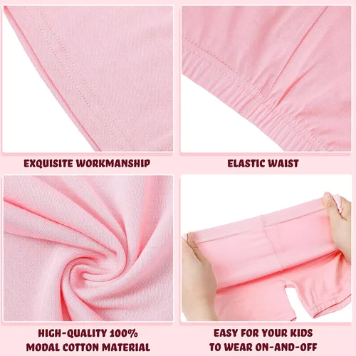 Vista 2 de Boyiee Paquete de 8 pantalones cortos de baile para niñas, pantalones cortos de ciclismo para danza, gimnasia, yoga, seguridad activa debajo