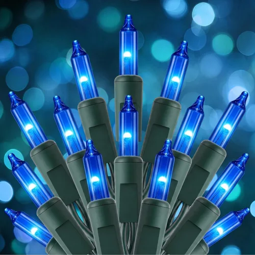 Vista 16 de Minetom Luces LED de Navidad, 20 pies, 100 luces navideñas 2-Alambre blanco y verde puro