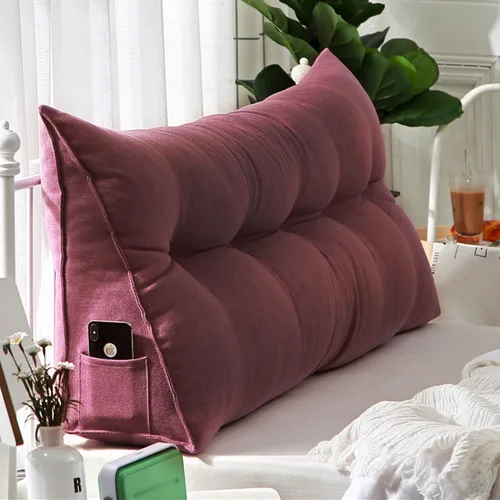 Vista 18 de Almohada triangular para cabecero, almohada de cuña grande lavable para el cuerpo, soporte de posicionamiento del respaldo, almohadas de lectura