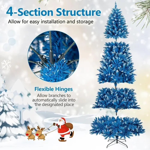 Vista 7 de Árbol de Navidad artificial preiluminado de 8 pies con 420 luces LED