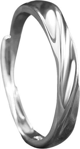 Vista 228 de Anillo de plata de ley 925, minimalista, ajustable, hecho a mano, para mujeres y niñas