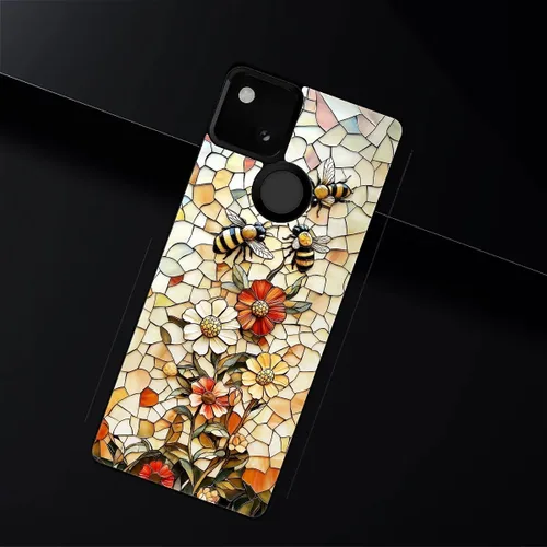 Vista 2 de Compatible con Google Pixel 4A 5G Mobile Case Creative Acrylic Back Panel Silicona Edge Case Slim Protección Especialmente para Google Pixel 4A 5G
