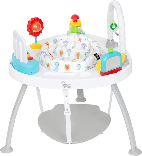 Vista 18 de Smart Steps® Explore N’ Play 5 en 1 de asiento de actividad a elevador, Azul Safari Divertido Blue Safari Fun
