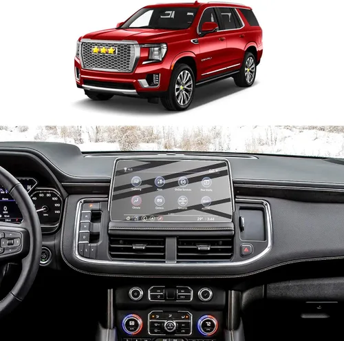 Vista 11 de SKTU Lámina protectora de pantalla para GMC Sierra 2014-2021, pantalla de navegación, vidrio templado antiexplosión, dureza 9H, antirreflejos