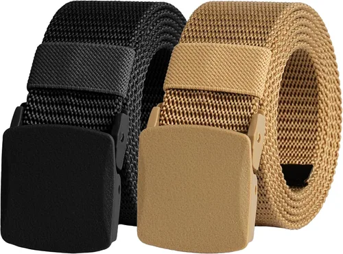 Vista 13 de UNGGJKB Men's Tactical Belt, Nylon Casual Elastic Belt, Work Belt That Can Be Cut And Adjusted