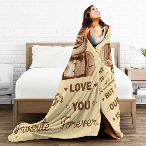 Vista 3 de Manta de aniversario para él y ella, regalo romántico de aniversario de boda, para esposa, marido, el mejor regalo de feliz aniversario