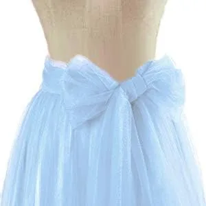 Vista 4 de Falda de tul para mujer con cinturón para damas de honor nupciales