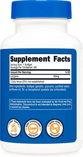 Vista 5 de Nutricost Licopeno 50mg cápsulas blandas (60 cápsulas blandas)