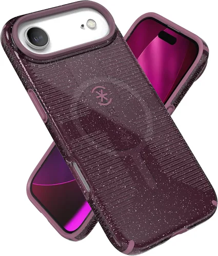 Vista 23 de Speck Funda transparente para iPhone 14 Plus, protección contra caídas, resistente a los arañazos, diseñada para MagSafe Slim iPhone 14 Plus de 6.7