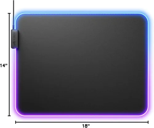 Vista 10 de GLORIOUS Gaming Mouse Pad GMP 2 GLED - XL - 2-Zone RGB Lighting, InfiniGlow RGB Stitchless Edge, Premium Cloth Surface, Grippy Rubber Base