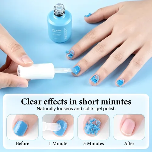 Vista 2 de JODSONE Removedor de esmalte de uñas de gel, 0.5 onzas líquidas, fórmula