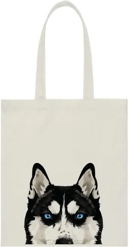 Vista 21 de WIRESTER Bolsa de lona para mujeres y niñas, bolsa de playa, comestibles y viajes, lindo perro