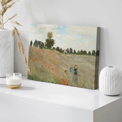 Vista 22 de wall26 Prado con álamos por Claude Monet - Arte moderno impresionista, arte en lienzo para el hogar, 12 x 18 pulgadas