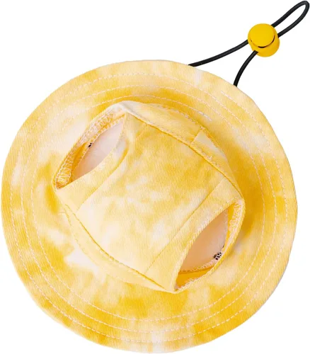Vista 10 de Sombrero para mascotas con agujeros para las orejas, protector solar, gorra de béisbol adecuada para perros pequeños y medianos, sombrero de Negro