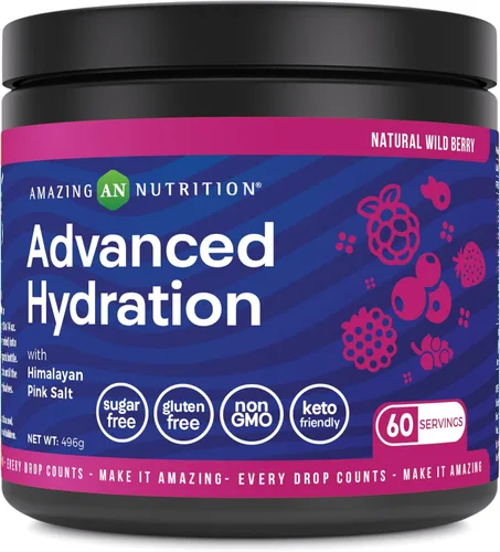 Vista 6 de Amazing Nutrition Hidratación avanzada, polvo de electrolitos, 30 porciones, empaquetado con minerales esenciales, sin azúcar, apto para dieta