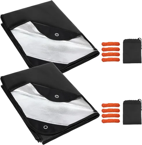 Vista 10 de RedSwing Paquete de 2 mantas de supervivencia resistentes, lona térmica de emergencia impermeable, multiusos, reflectantes, aisladas, para todo tipo