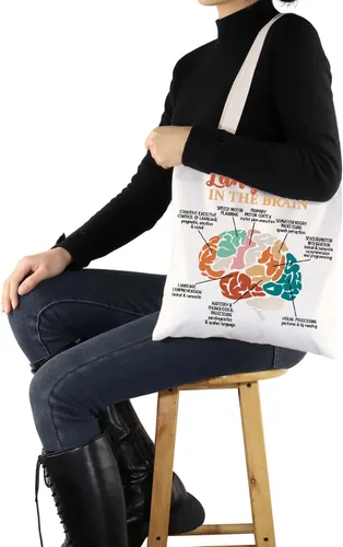 Vista 7 de G2TUP Regalo de patólogo del habla y lenguaje en el cerebro Bolsa de mano para profesores de habla SLP Regalo de graduación