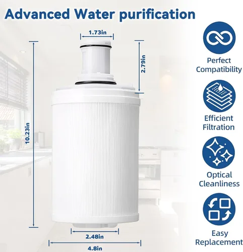Vista 2 de 100186 Cartucho de filtro de repuesto compatible con el sistema de filtro de agua Amway Espring, filtración de alta precisión, salida rica