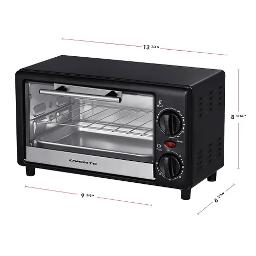 Vista 6 de OVENTE Horno tostador de encimera de 8L con temporizador de 60 minutos, control de temperatura ajustable, bandeja para hornear fácil de limpiar