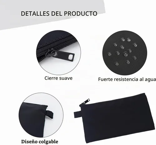 Vista 3 de Bolsa de depósito de dinero con cremallera ligero titular de dinero bolsa de cambio de monedas impermeable de nylon
