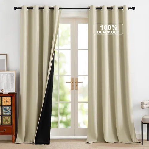 Vista 99 de NICETOWN Cortinas 100% Opacas Cortas de 36 Pulgadas de Largo para Dormitorio, Privacidad Aislamiento Térmico con Ojales Cortinas de Ventana
