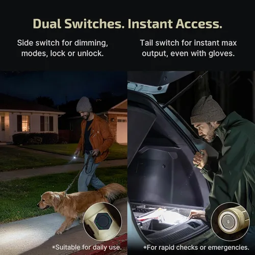 Vista 13 de OLIGHT BatonUltra - Linterna EDC recargable, 1800 lúmenes, 6 modos de luz de bolsillo con luz blanca pura, linternas LED brillantes USB C