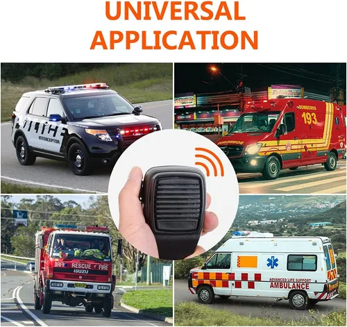 Vista 11 de Altavoz de sirena de coche Safego Police Siren Speaker Car Pa System, Dc12v 200w 9 tonos, micrófono de mano con cable Altavoz de emergencia Sirena