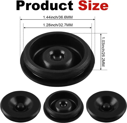 Vista 4 de Tapa antipolvo para rodamiento de remolque de 1.9 pulgadas con 8 tapones de goma - Cubiertas de grasa resistentes para la mayoría de ejes de 2.0 in