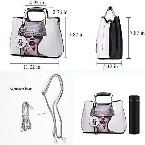 Vista 5 de Nevenka Monederos y bolsos para mujer con asa superior, bolsos de hombro de cuero para mujer