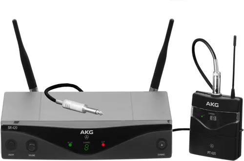 Vista 7 de AKG Pro Audio WMS420 Vocal Set Banda Un sistema de micrófono inalámbrico con receptor estacionario SR420 y transmisor de mano HT420