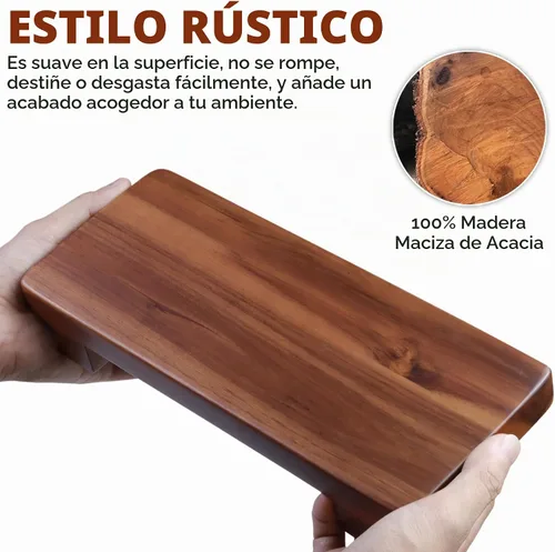 Vista 3 de Soporte de jabón con pedestal de madera de acacia de 9.8 x 4 pulgadas, elevador de madera maciza 100%, soporte rústico para velas y plantas