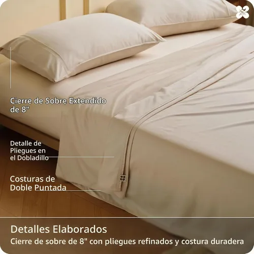 Vista 8 de Bedsure PureWoven Sábanas de enfriamiento de viscosa de bambú Queen, 4 piezas