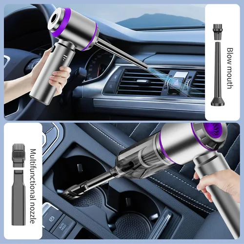 Vista 2 de NWDEY Aspiradora de coche de alta potencia 20000Pa - Mini aspiradora de mano inalámbrica y plumero de aire para coche y escritorio, hogar, oficina