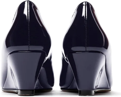 Vista 4 de WAYDERNS Zapatos de tacón bajo con punta cuadrada de charol para mujer, 2 pulgadas