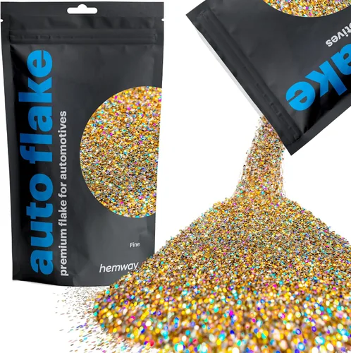 Vista 29 de Purpurina Hemway Auto Flake Fine, 1/64", 0.02", 375 micras, aditivo de metal en escamas para pintura, 3.53 oz para uso con pintura en aerosol
