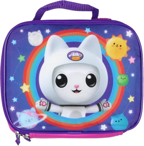 Vista 4 de Gabby's DollHouse - Juego de mochila de viaje escolar de 2 piezas para niñas con lonchera aislada desmontable