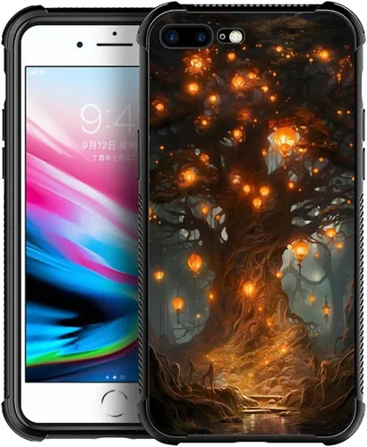 Vista 11 de CARLOCA Funda compatible con iPhone 8 Plus, iPhone 7 Plus para hombres y niños, increíble diseño de patrón de luz espacial nebulosa, a prueba