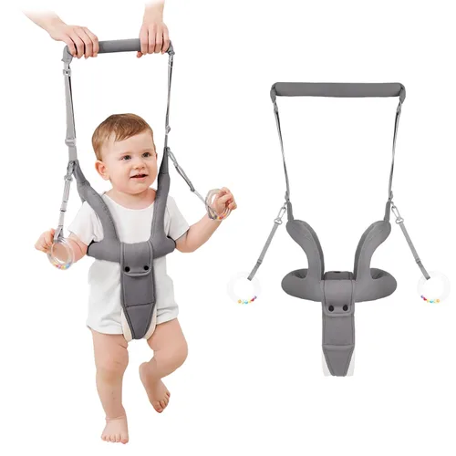 Vista 8 de Arnés de mano para caminar para bebés (azul oscuro) Cinturón de asistente para caminar para bebés, soporte de pie para niños pequeños, ayuda a