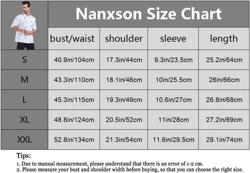 Vista 6 de Nanxson Unisex Hombres Chaqueta de Chef Verano Manga Corta Transpirable Ropa de Trabajo Uniforme CFM0048