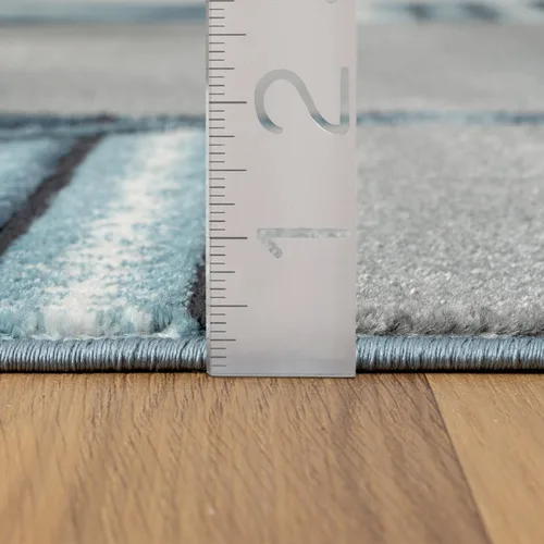 Vista 2 de LUXE WEAVERS Art Deco - Alfombra geométrica azul de 6 x 9 pulgadas