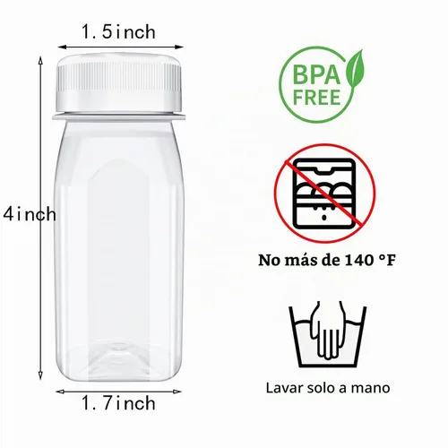 Vista 2 de XYSMZM 8 botellas de jugo de 4 onzas botellas de plástico de jengibre