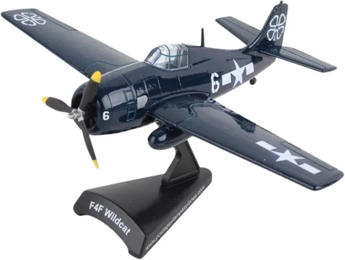 Vista 2 de Daron Sello postal PS5351-3 F4F Wildcat USN USS Petrof Bat #6 1/87 Escala Diecast Display Modelo con soporte